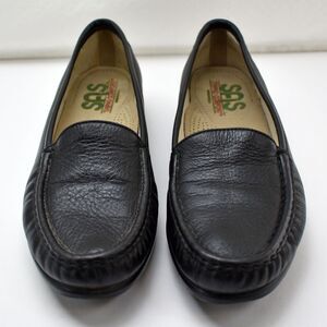 SAS Tripad Comfort Loafers Women's 8.5 N Black Leather Moccasin Toe Slip On